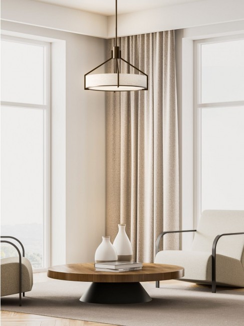 Lampa wisząca Doretto Chocco 50 z beżowym abażurem