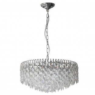 Kryształowa lampa wisząca Burano 60 w kolorze chromu