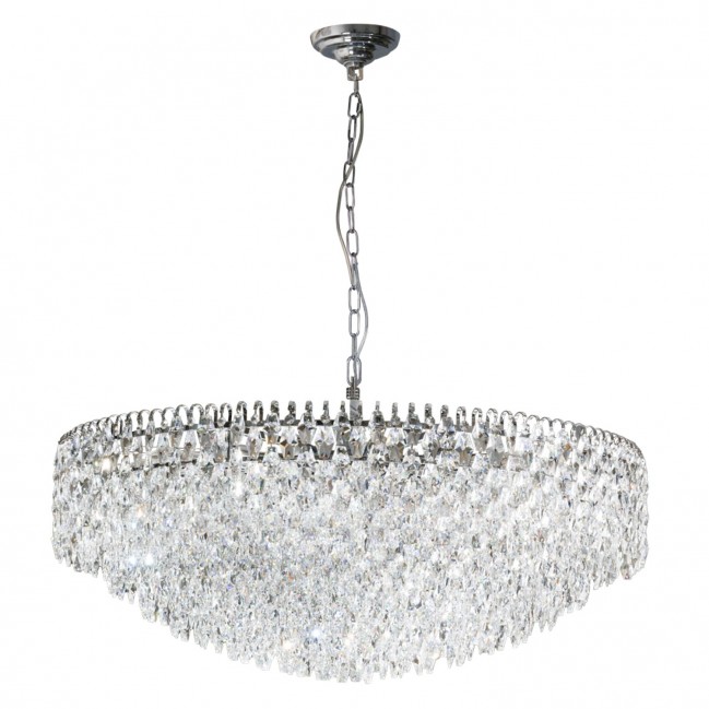 Kryształowa lampa wisząca Burano 100 w kolorze chromu