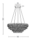 Kryształowa lampa wisząca Barletta 60+100 Led w kolorze złotym - 3-DIMM