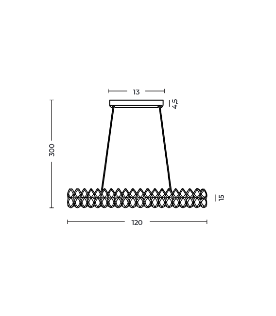 Kryształowa lampa wisząca Barletta Oval Led w kolorze złotym - 3-DIMM