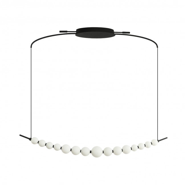 Lampa wisząca Perla Led czarna z białymi kulkami 3-Step DIMM