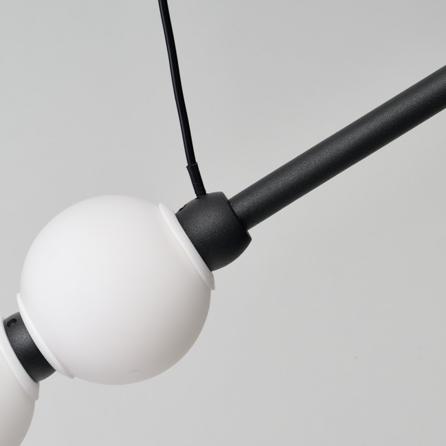 Lampa wisząca Perla Led czarna z białymi kulkami 3-Step DIMM