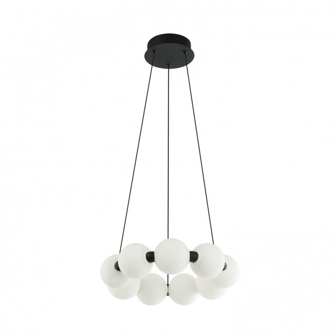 Lampa wisząca Perla 40 Led czarna z białymi kulkami 3-Step DIMM