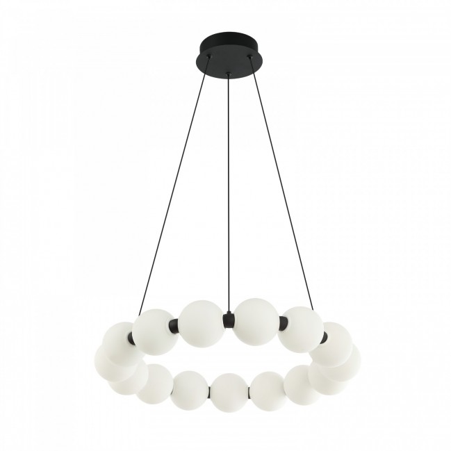 Lampa wisząca Perla 60 Led czarna z białymi kulkami 3-Step DIMM