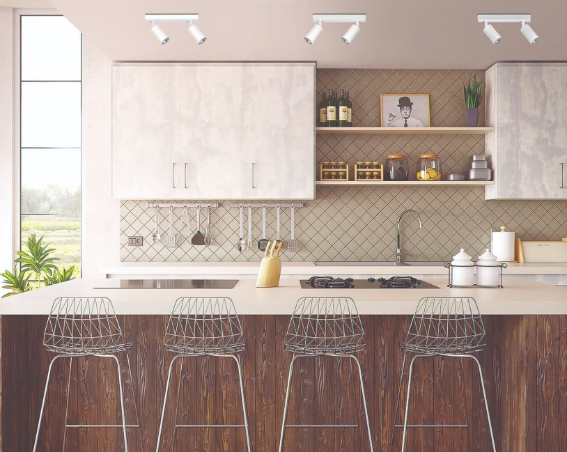 Plafon z regulowanymi reflektorkami Kayla 2 w kolorze biały mat - od ręki