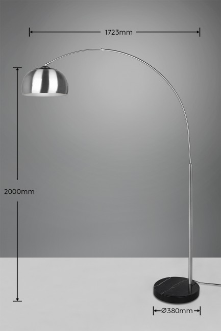 Lampa podłogowa na wysięgniku Argentina w kolorze niklu