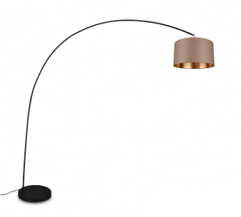 Lampa podłogowa Mansur w kolorze czarnym z beżowym abażurem