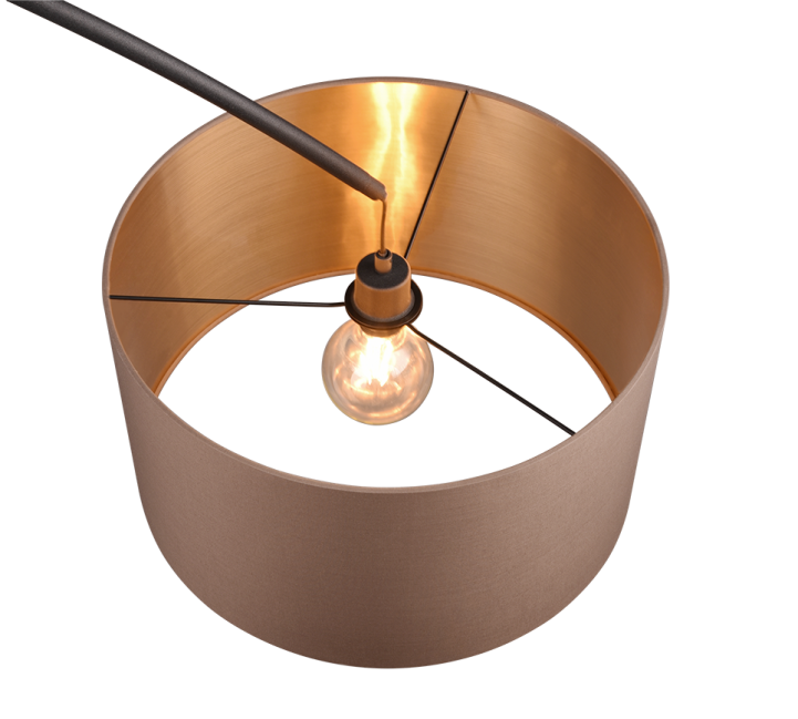 Lampa podłogowa Mansur w kolorze czarnym z beżowym abażurem