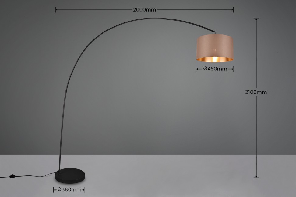 Lampa podłogowa Mansur w kolorze czarnym z beżowym abażurem
