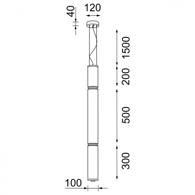 Lampa wisząca Merezi 2 Led w kolorze patyna mat z kloszem z ryflowanego szkła