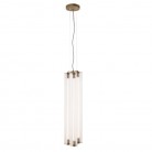 Lampa wisząca Merezi 3 Led w kolorze patyna mat z kloszem z ryflowanego szkła