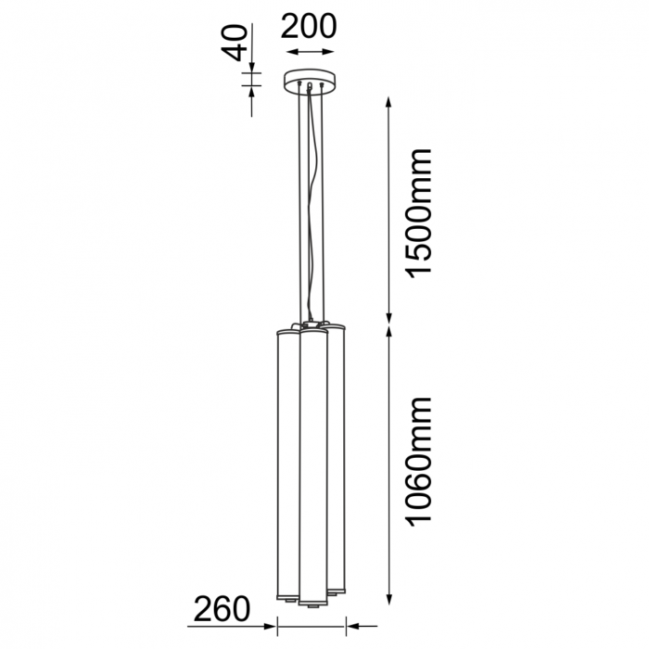 Lampa wisząca Merezi 3 Led w kolorze patyna mat z kloszem z ryflowanego szkła