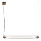 Lampa wisząca Merezi 4 Led w kolorze patyna mat z kloszem z ryflowanego szkła