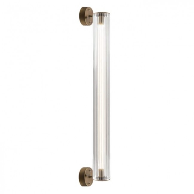 Kinkiet Merezi Led w kolorze patyna mat z kloszem z ryflowanego szkła