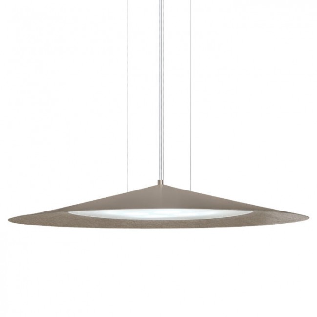 Lampa wisząca Brito 94 z kloszem w kształcie stożka w kolorze platyna mat