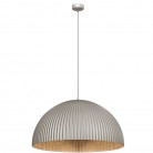 Lampa wisząca Gandra w kolorze platyny z kloszem z karbowanego kompozytu