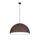 Lampa wisząca Gandra w kolorze czekoladowym z kloszem z karbowanego kompozytu