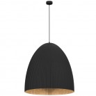 Lampa wisząca Gandra w kolorze czarnym z kloszem z karbowanego kompozytu