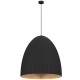 Lampa wisząca Gandra w kolorze czarnym z kloszem z karbowanego kompozytu