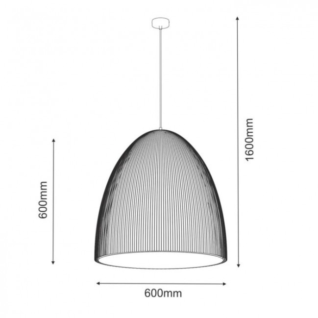 Lampa wisząca Gandra w kolorze czarnym z kloszem z karbowanego kompozytu