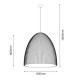 Lampa wisząca Gandra w kolorze czarnym z kloszem z karbowanego kompozytu