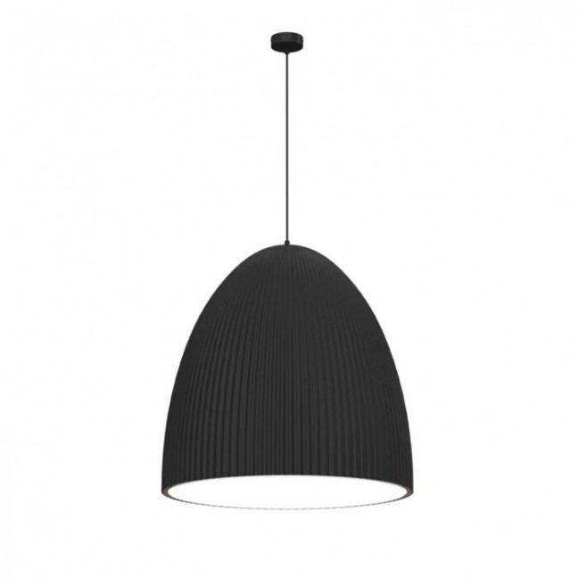 Lampa wisząca Gandra w kolorze czarnym z kloszem z karbowanego kompozytu