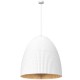 Lampa wisząca Gandra w kolorze białym z kloszem z karbowanego kompozytu