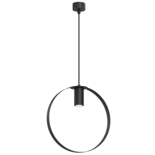 Nowoczesna lampa wisząca Ortiga 2 z kloszem w kształcie obręczy w kolorze czarnym