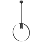 Nowoczesna lampa wisząca Ortiga 2 z kloszem w kształcie obręczy w kolorze czarnym