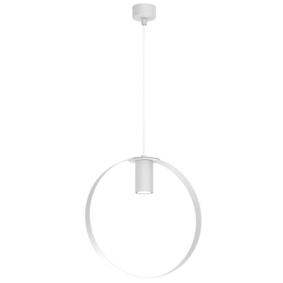 Nowoczesna lampa wisząca Ortiga 2 z kloszem w kształcie obręczy w kolorze białym