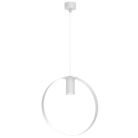 Nowoczesna lampa wisząca Ortiga 2 z kloszem w kształcie obręczy w kolorze białym