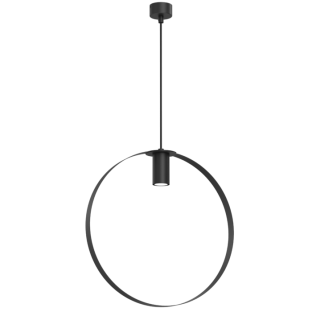 Nowoczesna lampa wisząca Ortiga 3 z kloszem w kształcie obręczy w kolorze czarnym