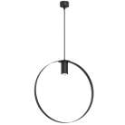 Nowoczesna lampa wisząca Ortiga 3 z kloszem w kształcie obręczy w kolorze czarnym