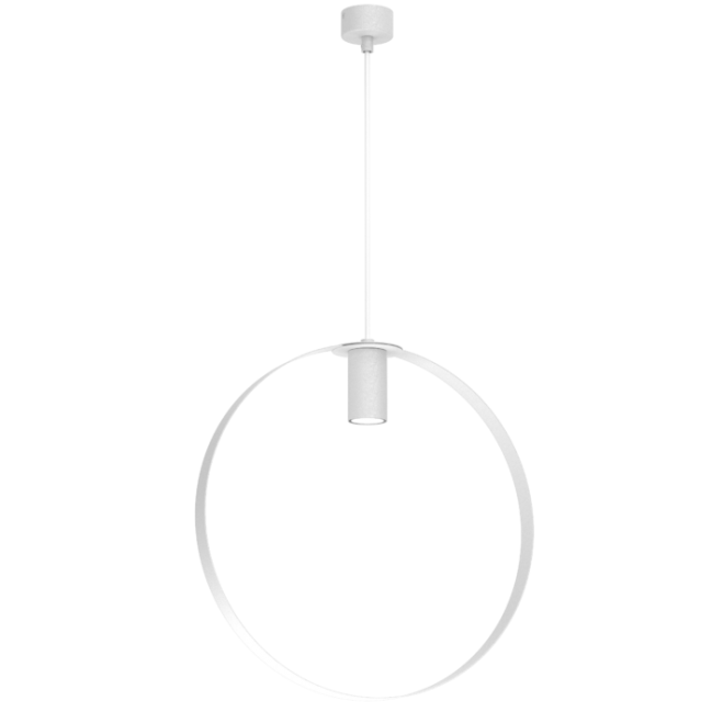 Nowoczesna lampa wisząca Ortiga 3 z kloszem w kształcie obręczy w kolorze białym