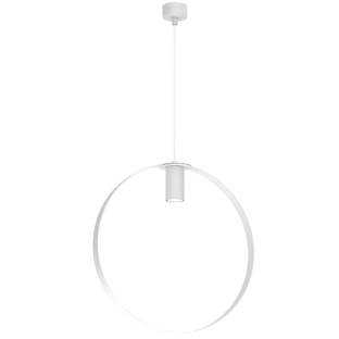 Nowoczesna lampa wisząca Ortiga 3 z kloszem w kształcie obręczy w kolorze białym