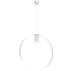 Nowoczesna lampa wisząca Ortiga 3 z kloszem w kształcie obręczy w kolorze białym