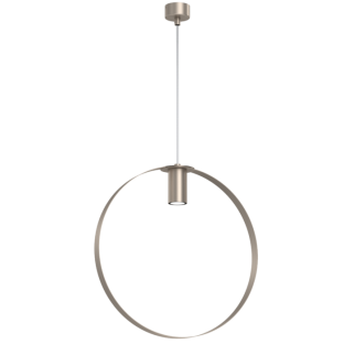 Nowoczesna lampa wisząca Ortiga 3 z kloszem w kształcie obręczy w kolorze platyny
