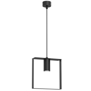 Lampa wisząca Ortiga 4 z kloszem o geometrycznym kształcie w kolorze czarnym