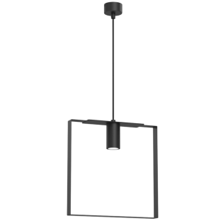 Lampa wisząca Ortiga 5 z kloszem o geometrycznym kształcie w kolorze czarnym