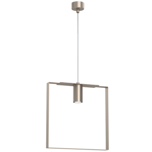 Lampa wisząca Ortiga 5 z kloszem o geometrycznym kształcie w kolorze platyny