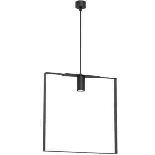 Lampa wisząca Ortiga 6 z kloszem o geometrycznym kształcie w kolorze czarnym