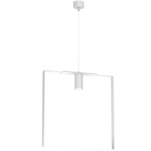 Lampa wisząca Ortiga 6 z kloszem o geometrycznym kształcie w kolorze białym