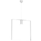 Lampa wisząca Ortiga 6 z kloszem o geometrycznym kształcie w kolorze białym