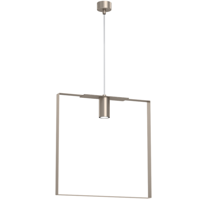 Lampa wisząca Ortiga 6 z kloszem o geometrycznym kształcie w kolorze platyny