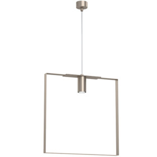 Lampa wisząca Ortiga 6 z kloszem o geometrycznym kształcie w kolorze platyny