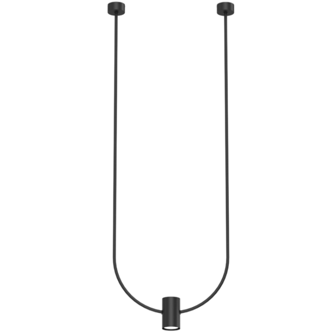 Nowoczesna lampa wisząca no. C z kloszem w kształcie tuby w kolorze czarnym