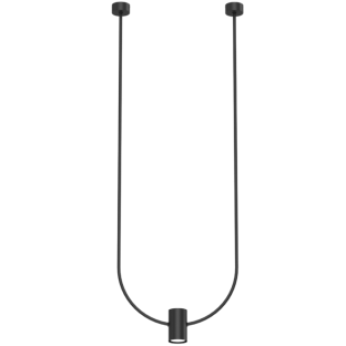 Nowoczesna lampa wisząca no. C z kloszem w kształcie tuby w kolorze czarnym