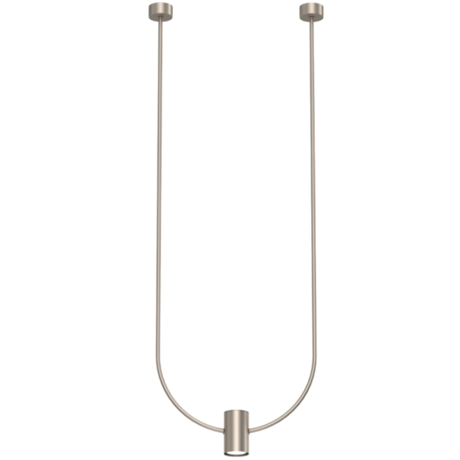 Nowoczesna lampa wisząca no. C z kloszem w kształcie tuby w kolorze platyny