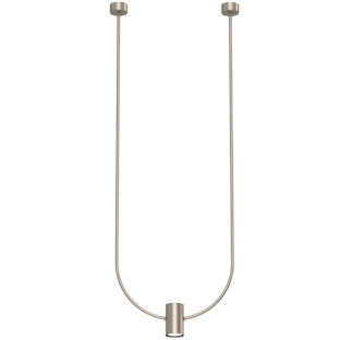 Nowoczesna lampa wisząca no. C z kloszem w kształcie tuby w kolorze platyny